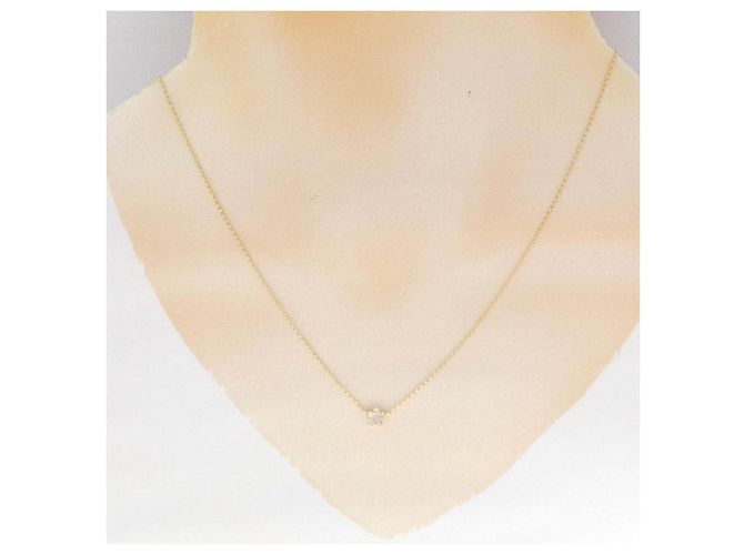 Autre Marque Au750 Blumen-Diamant-Halskette Golden - Ansicht 6