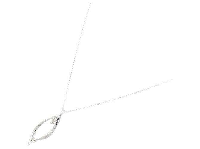 Autre Marque Collana in oro bianco K10 e diamanti Argento - vista 2