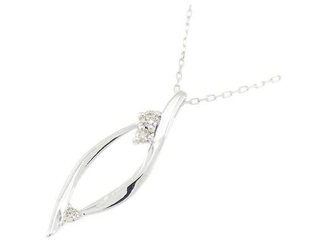 Autre Marque Collana in oro bianco K10 e diamanti Argento - vista 3