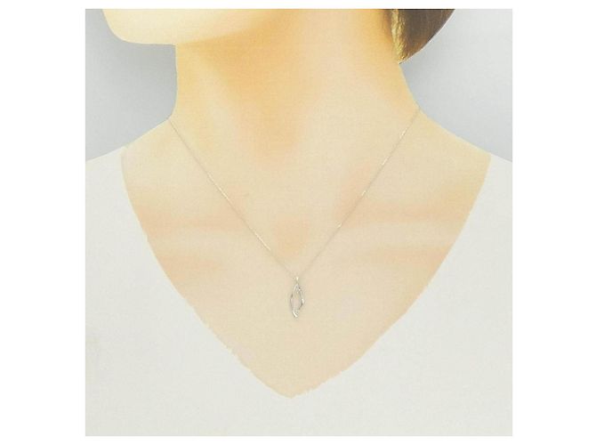 Autre Marque Collana in oro bianco K10 e diamanti Argento - vista 6