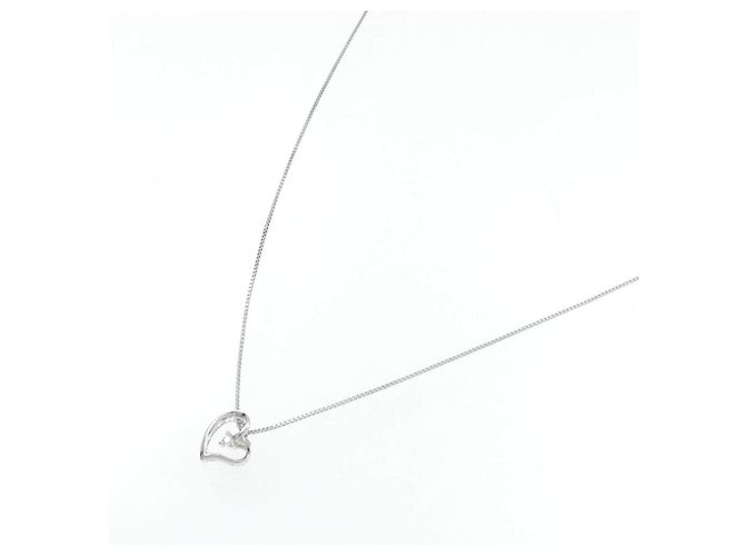 Autre Marque Au750 Herz-Diamant-Halskette Silber - Ansicht 2