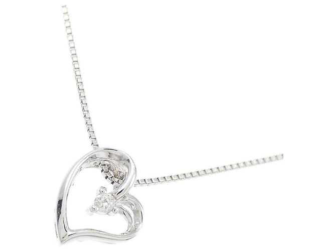 Autre Marque Au750 Herz-Diamant-Halskette Silber - Ansicht 3