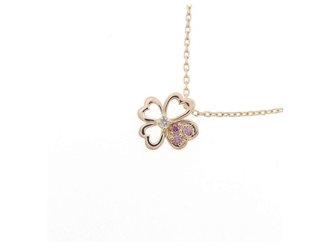 Autre Marque Collar K10 Pink Gold Diamond Rosa - vista 3