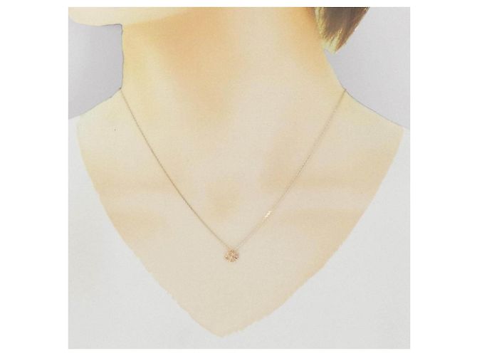 Autre Marque Collar K10 Pink Gold Diamond Rosa - vista 6