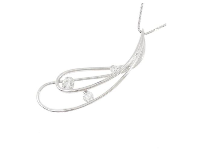Autre Marque Au750 Weißgold Diamantkette Silber - Ansicht 3