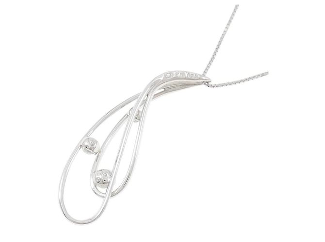Autre Marque Au750 Weißgold Diamantkette Silber - Ansicht 4