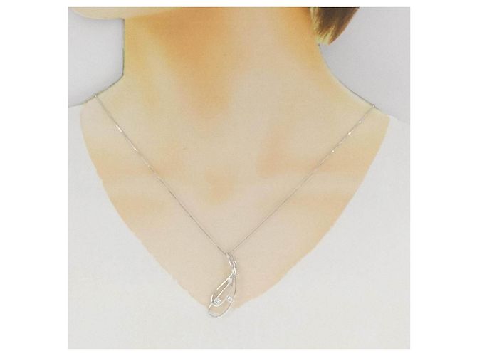 Autre Marque Au750 Weißgold Diamantkette Silber - Ansicht 6