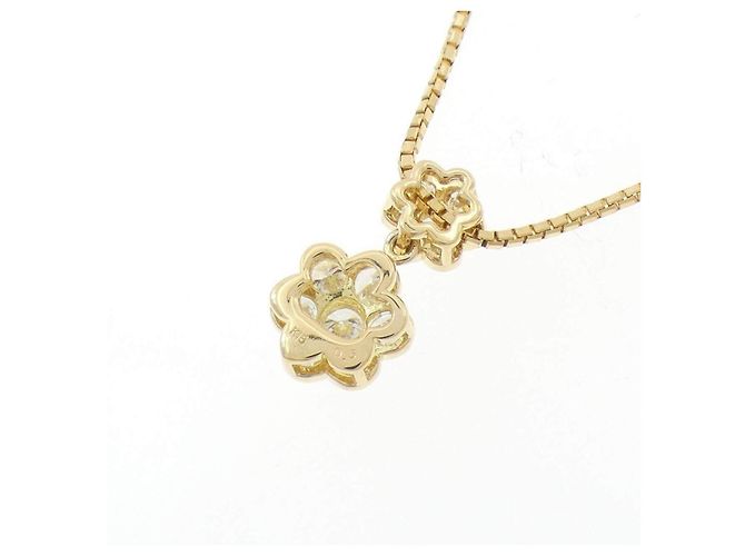 Autre Marque Au750 Blumen-Diamant-Halskette Golden - Ansicht 4