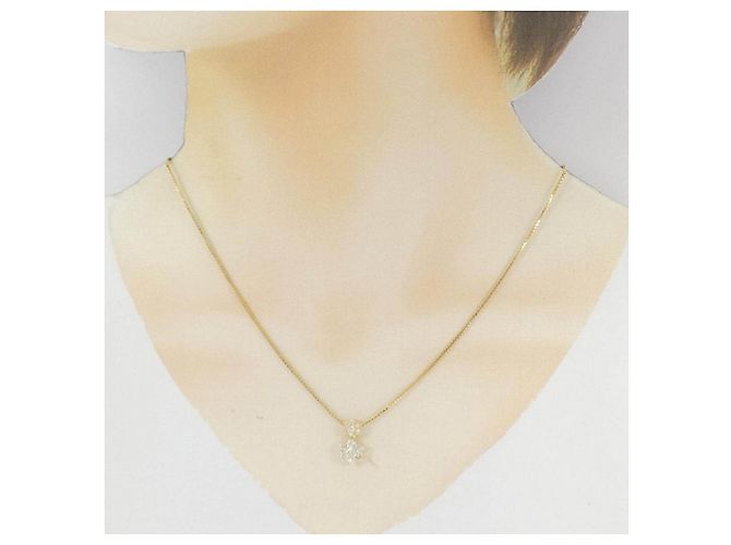 Autre Marque Au750 Blumen-Diamant-Halskette Golden - Ansicht 6