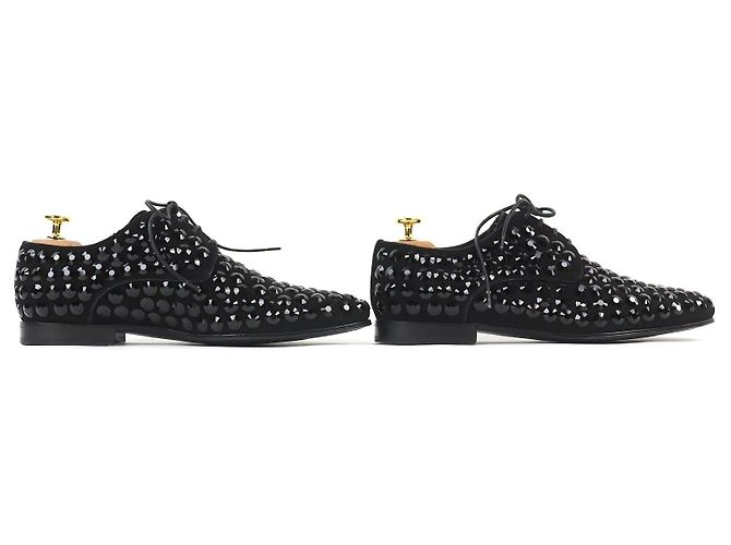 Dolce & Gabbana Scarpe Derby Dolce&Gabbana in pelle scamosciata e strass Nero - vista 3