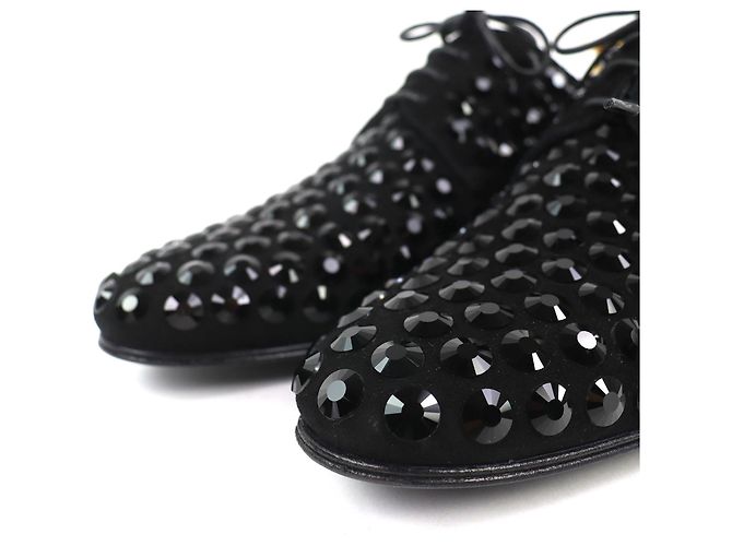 Dolce & Gabbana Scarpe Derby Dolce&Gabbana in pelle scamosciata e strass Nero - vista 4