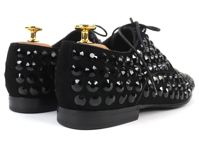 Dolce & Gabbana Scarpe Derby Dolce&Gabbana in pelle scamosciata e strass Nero - vista 6