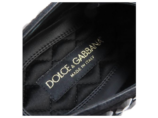 Dolce & Gabbana Scarpe Derby Dolce&Gabbana in pelle scamosciata e strass Nero - vista 9
