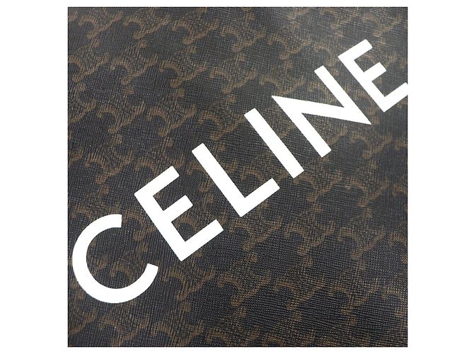 Céline Bolso Tote CELINE Vertical hippopotamus Triomphe Canvas Castaño Marrón oscuro - vista 10
