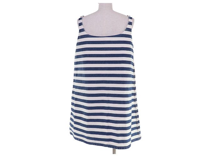 Prada Einteiler-Top aus Bio-Baumwoll-Denim mit Dreieckslogo Blau - Ansicht 3