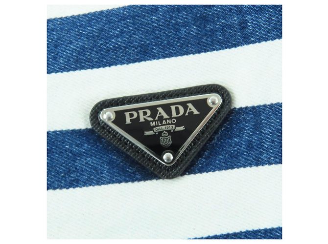Prada Einteiler-Top aus Bio-Baumwoll-Denim mit Dreieckslogo Blau - Ansicht 5