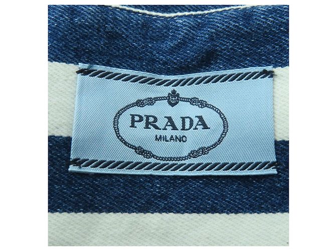 Prada Einteiler-Top aus Bio-Baumwoll-Denim mit Dreieckslogo Blau - Ansicht 6