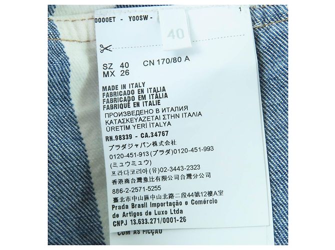 Prada Einteiler-Top aus Bio-Baumwoll-Denim mit Dreieckslogo Blau - Ansicht 7
