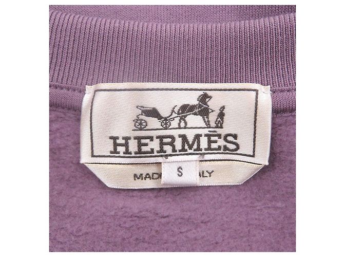 Sudadera de algodón Hermès Metallerie au Carre Púrpura - vista 5