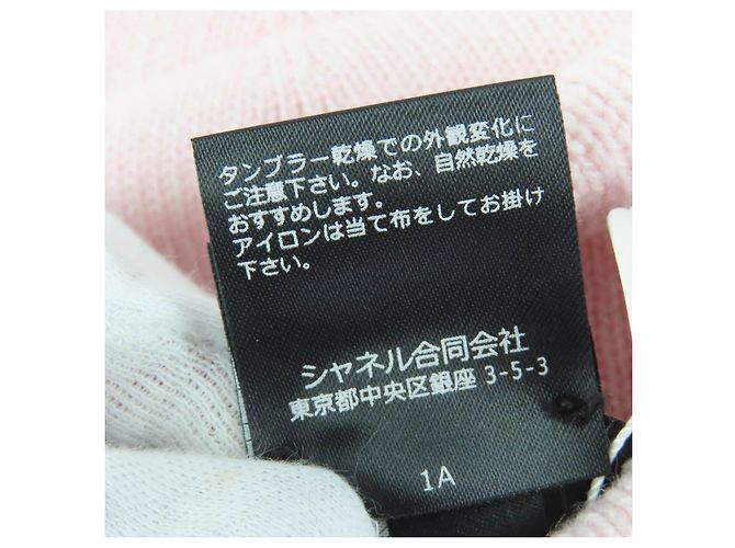 Gorro de cachemira Chanel COCO Mark Heart Rosa - vista 11