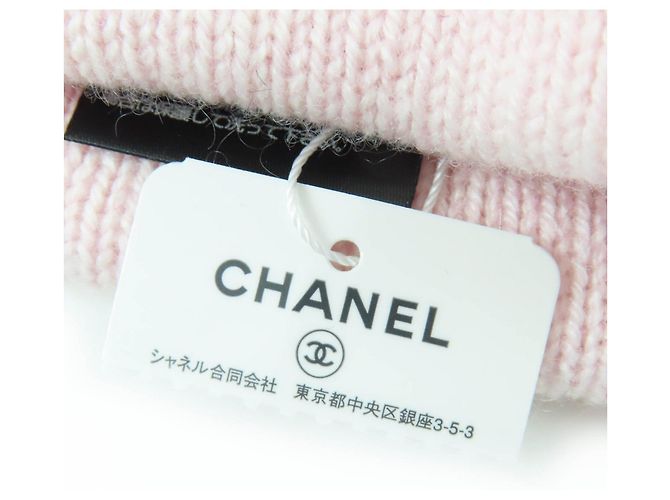 Gorro de cachemira Chanel COCO Mark Heart Rosa - vista 12