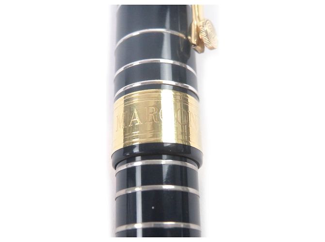 Autre Marque Penna stilografica OMAS Marconi Au750 Limited Argento Blu D'oro Blu navy - vista 6