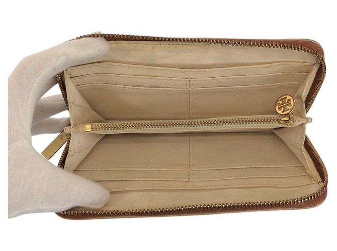 Carteira Longa de Couro Tory Burch Marrom - vista 10