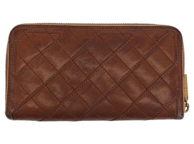 Carteira Longa de Couro Tory Burch Marrom - vista 2