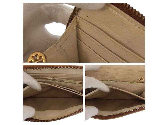Carteira Longa de Couro Tory Burch Marrom - vista 6