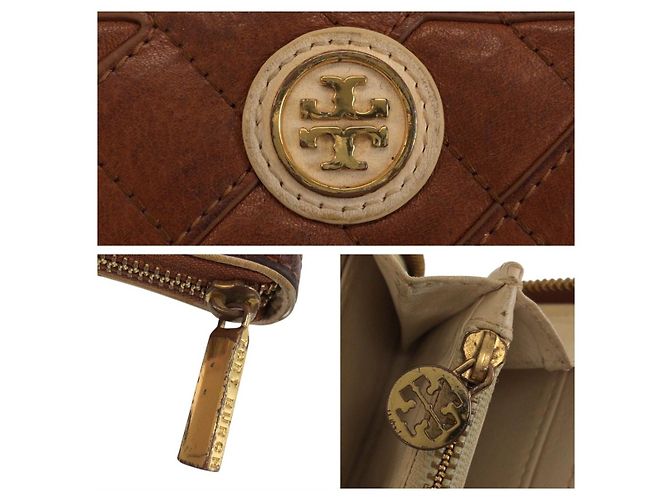 Carteira Longa de Couro Tory Burch Marrom - vista 8