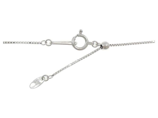 Autre Marque Au750 White Gold Diamond Necklace Silvery - view 5
