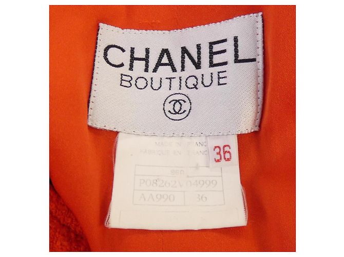 Casaco sem gola Chanel Vermelho - vista 4
