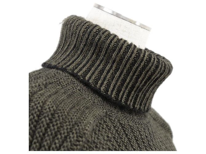 Poncho de punto de lana de alpaca Gucci Verde - vista 12
