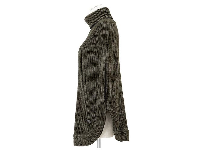 Poncho de punto de lana de alpaca Gucci Verde - vista 4