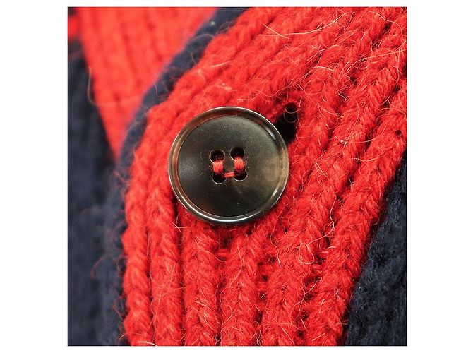 Cardigã Gucci em lã e alpaca Vermelho Amarelo Azul marinho - vista 11