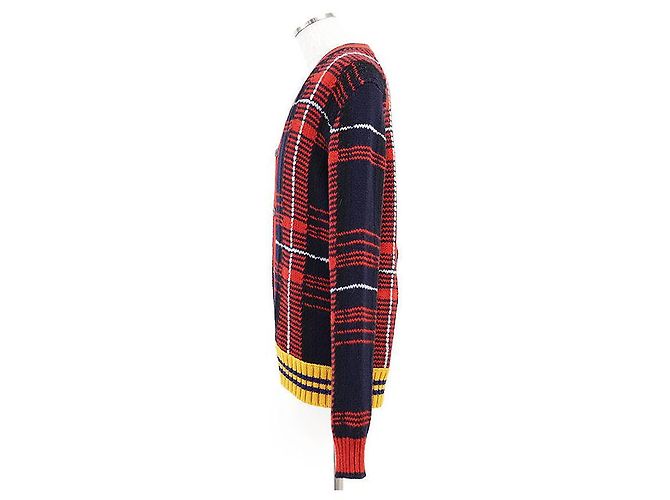Cardigã Gucci em lã e alpaca Vermelho Amarelo Azul marinho - vista 12