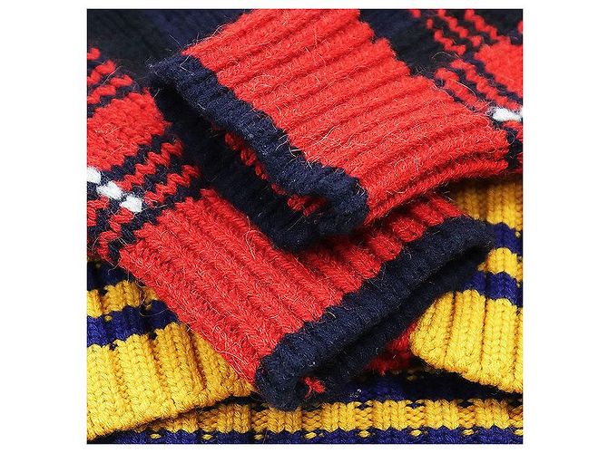 Cardigã Gucci em lã e alpaca Vermelho Amarelo Azul marinho - vista 4