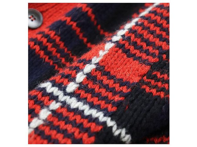Cardigã Gucci em lã e alpaca Vermelho Amarelo Azul marinho - vista 6