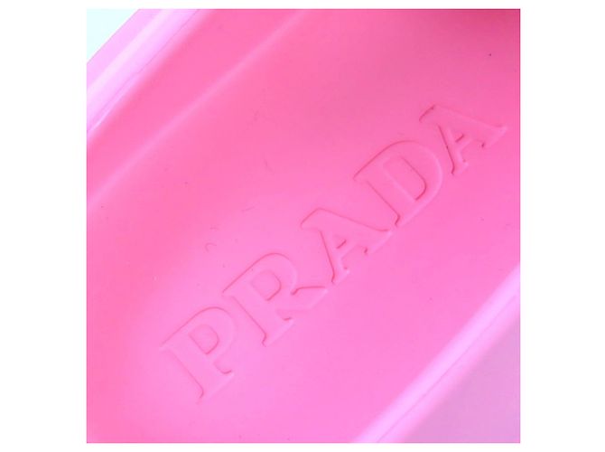 Prada Rubber Mules mit Triangle-Logo Pink - Ansicht 10