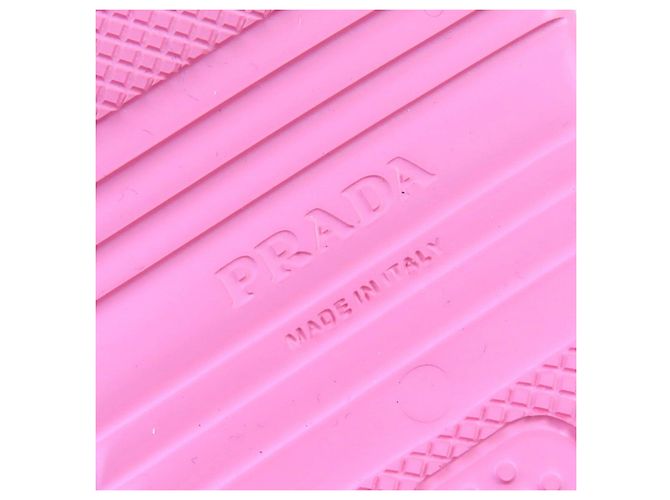 Prada Rubber Mules mit Triangle-Logo Pink - Ansicht 11