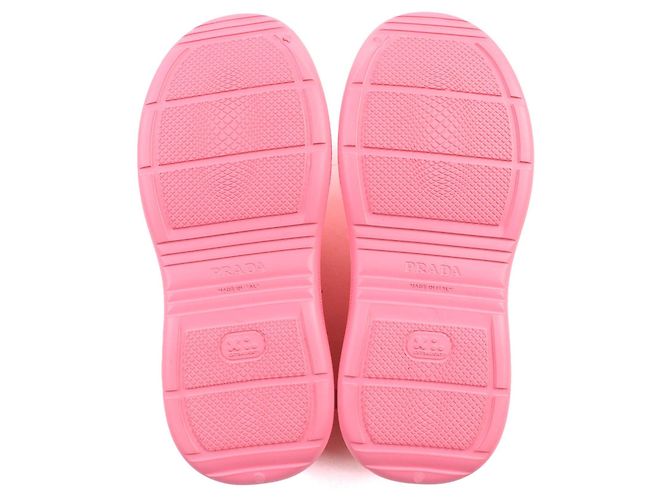 Prada Rubber Mules mit Triangle-Logo Pink - Ansicht 8