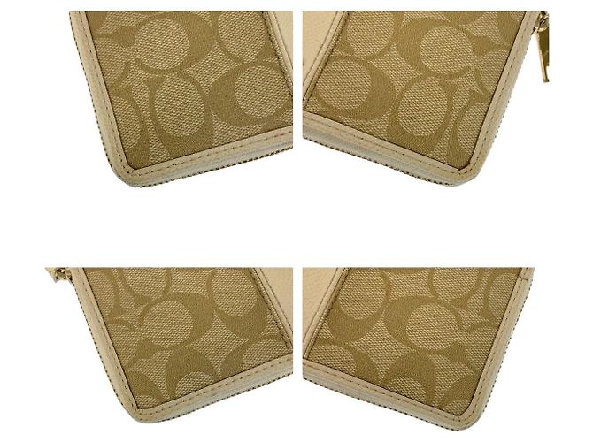 Cartera larga COACH Signature de PVC y cuero Beige Crudo - vista 4