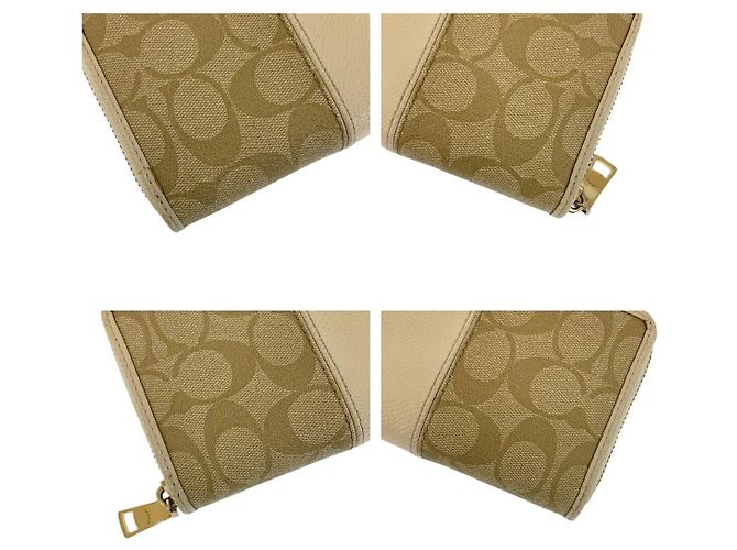 Cartera larga COACH Signature de PVC y cuero Beige Crudo - vista 5
