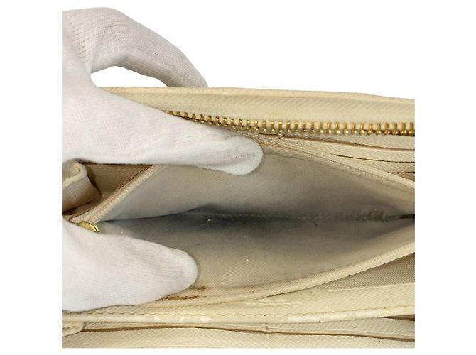 Cartera larga COACH Signature de PVC y cuero Beige Crudo - vista 8