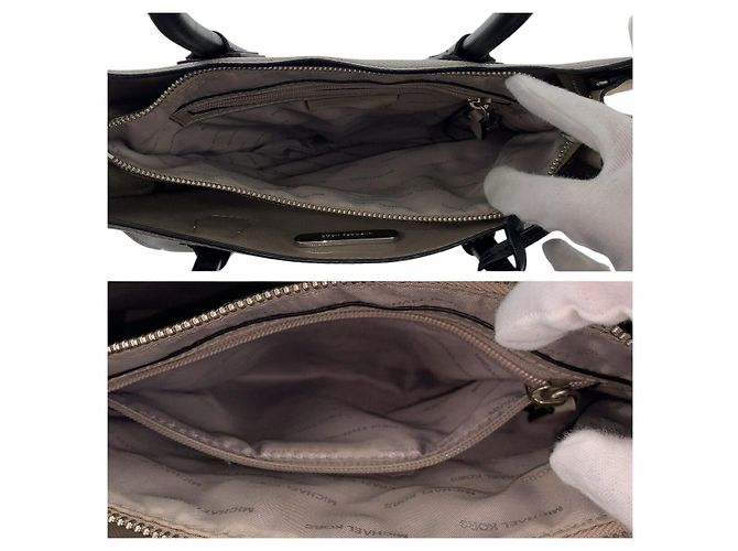 Michael Kors Leder-Tote-Bag Braun Schwarz Weiß - Ansicht 8