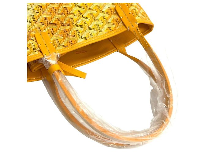 Goyard Anjou Handtasche aus Leder Gelb - Ansicht 4
