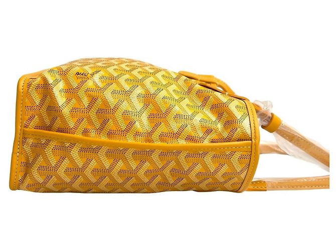 Goyard Anjou Handtasche aus Leder Gelb - Ansicht 6