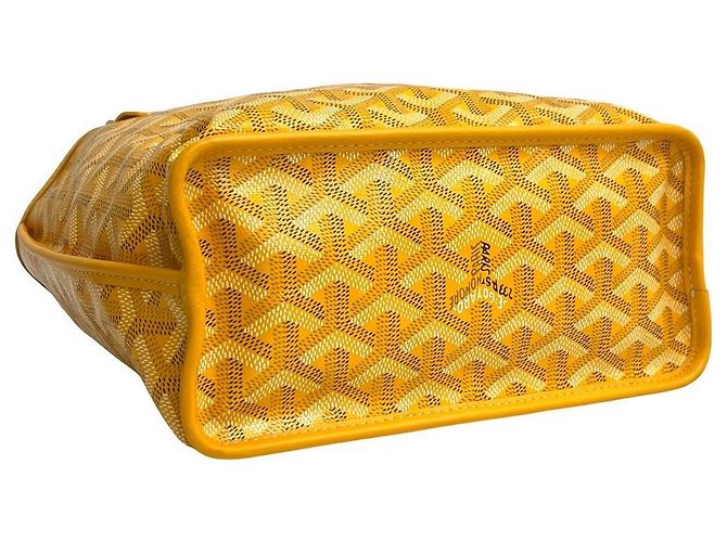 Goyard Anjou Handtasche aus Leder Gelb - Ansicht 7