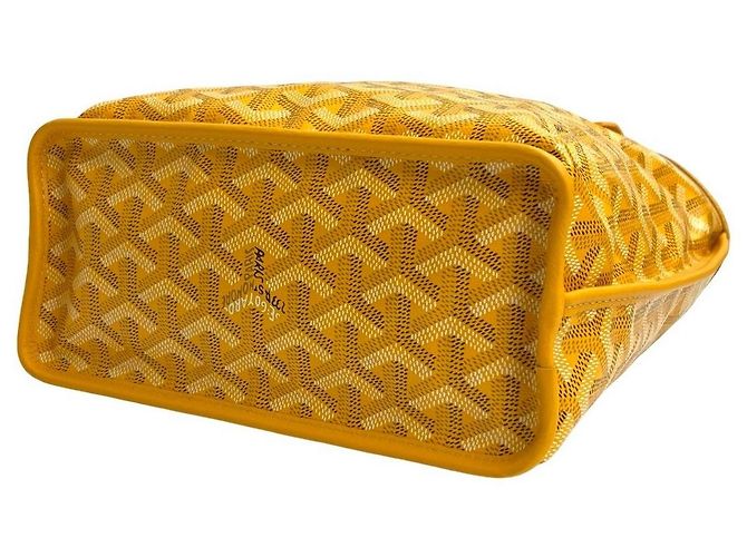 Goyard Anjou Handtasche aus Leder Gelb - Ansicht 8