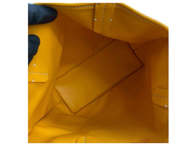 Goyard Anjou Handtasche aus Leder Gelb - Ansicht 9